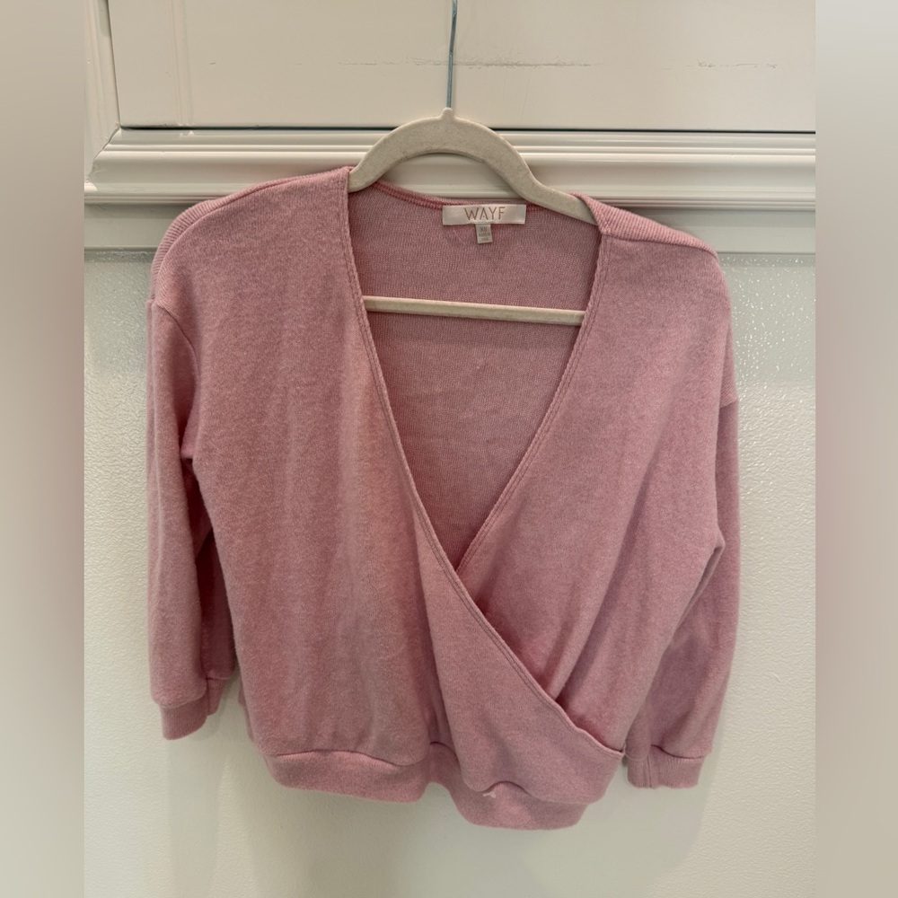 WAYF pink sweater